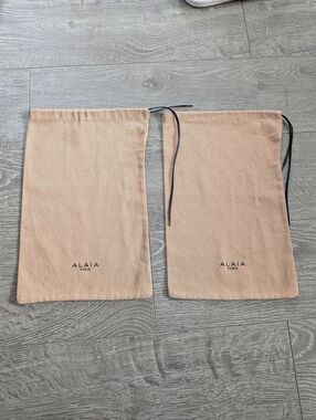 Alaia Nude Beige Drawstring Dust Bags — Pair